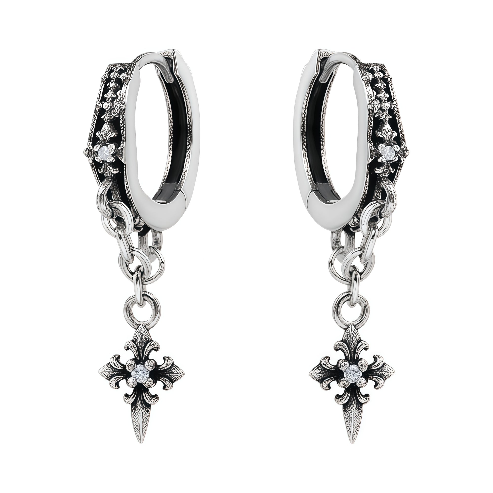 1STXULIE Superior Niche Iris Collection Cross-shaped Earring Backs T5880