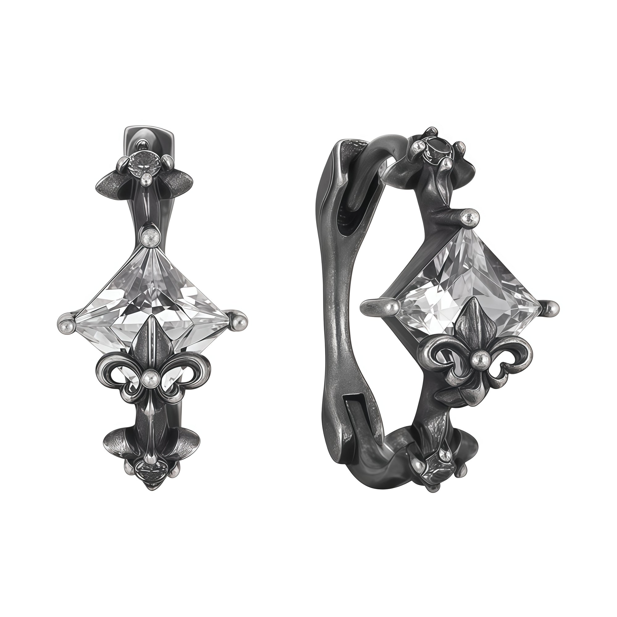 1STXULIE Superior Niche Iris Collection Gothic Retro Earring Back T5886