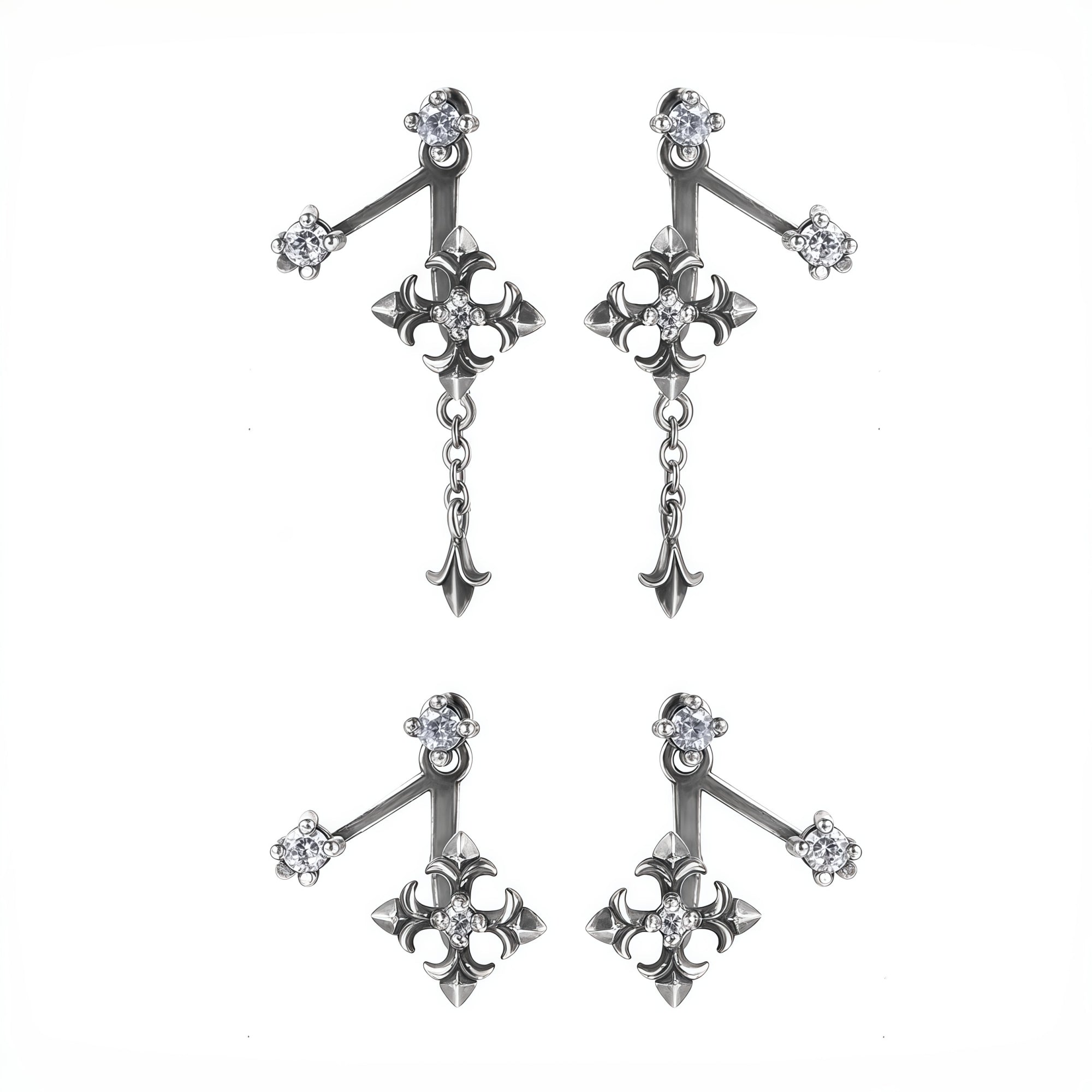 1STXULIE Superior Niche Iris Collection Retro Cross Stud Earrings T5889