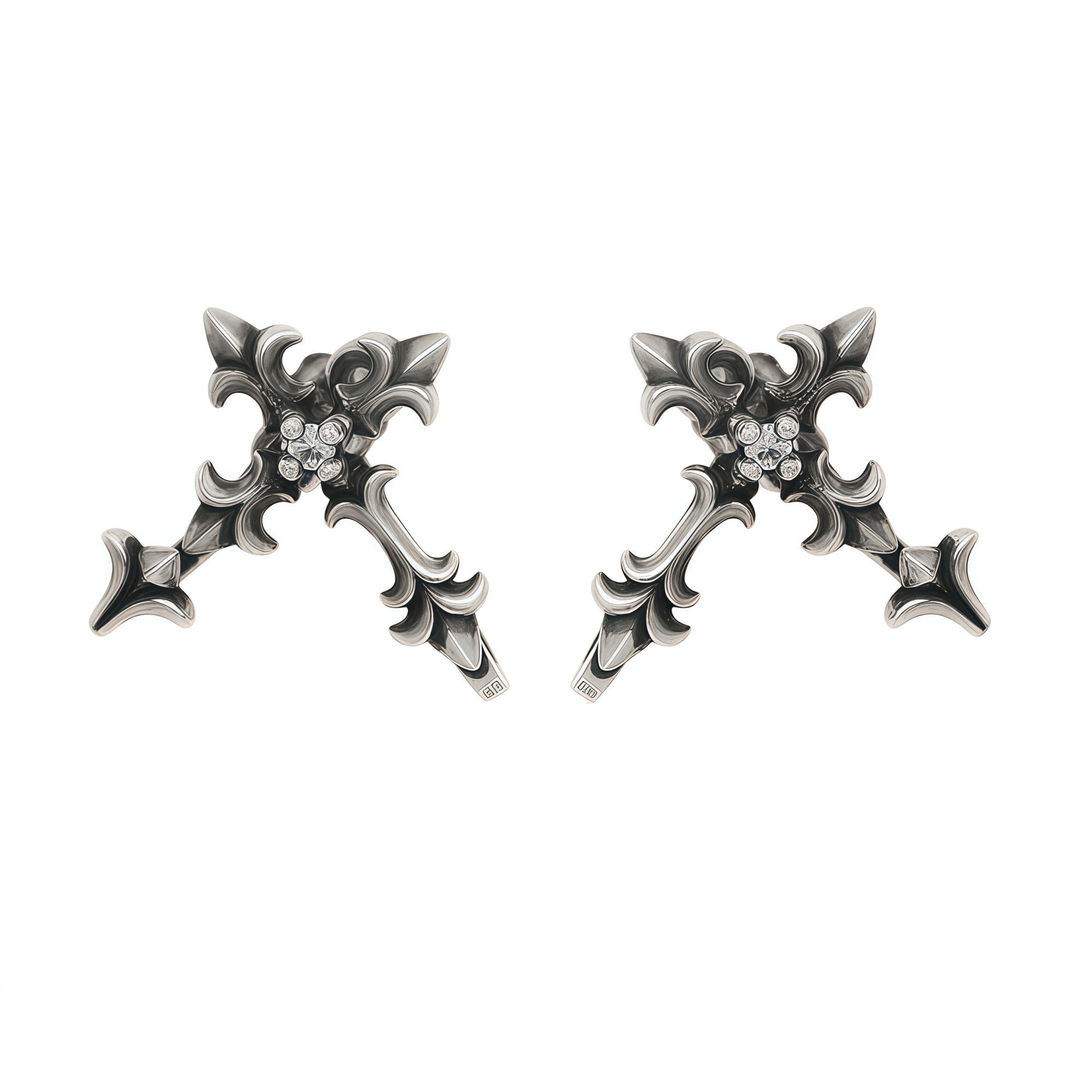 1STXULIE Superior Niche Iris Collection Cross Stud Earrings T5894