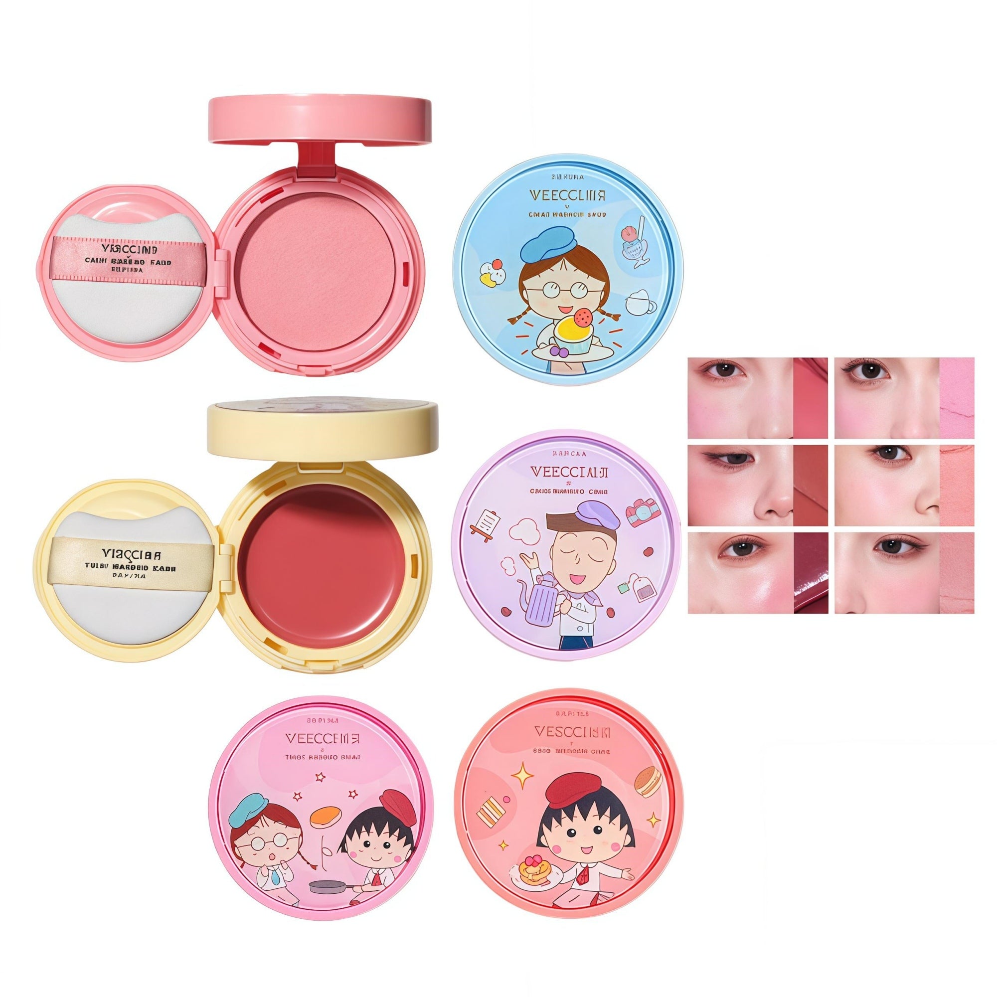 VEECCI X Chibi Maruko-chan Glossy & Matte Air Cushion Blusher T5519