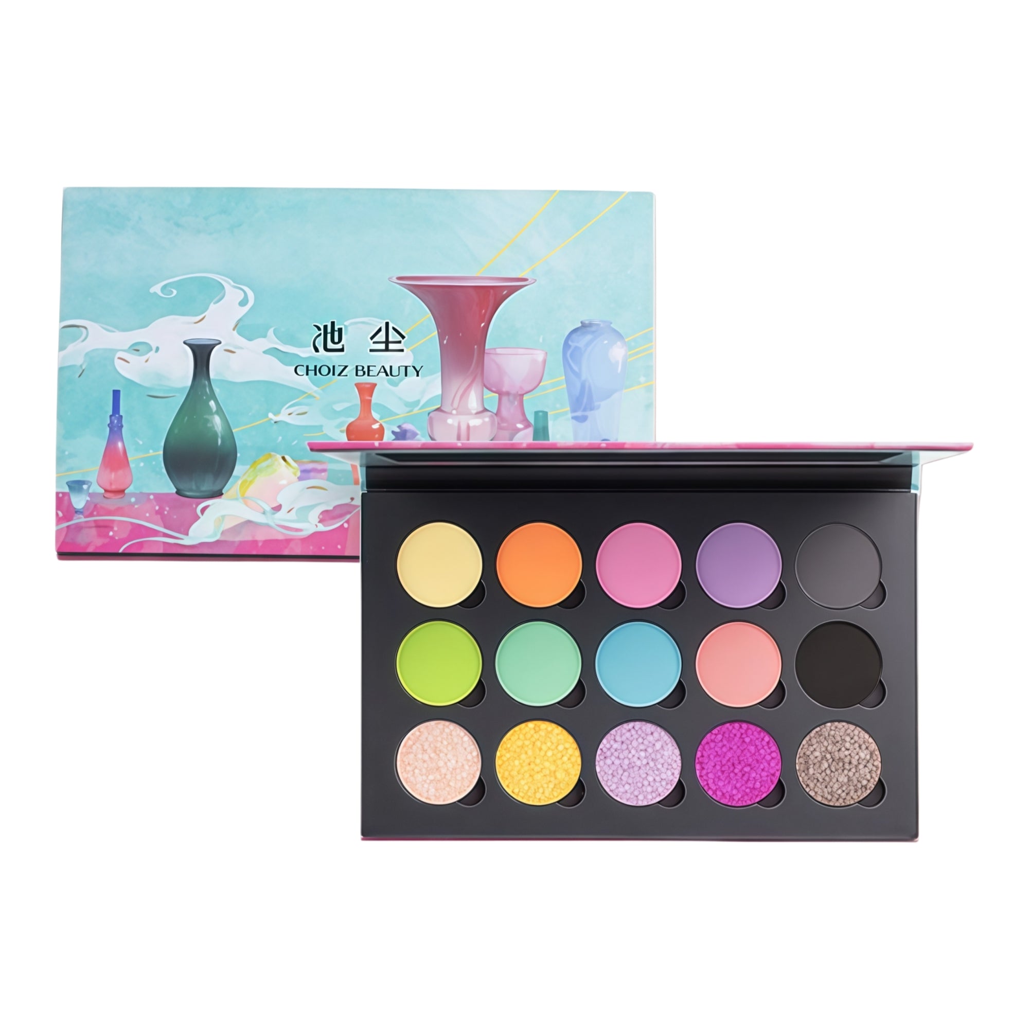 CHOIZ BEAUTY 15-color Porcelain Glazes Eyeshadow Palette T5728