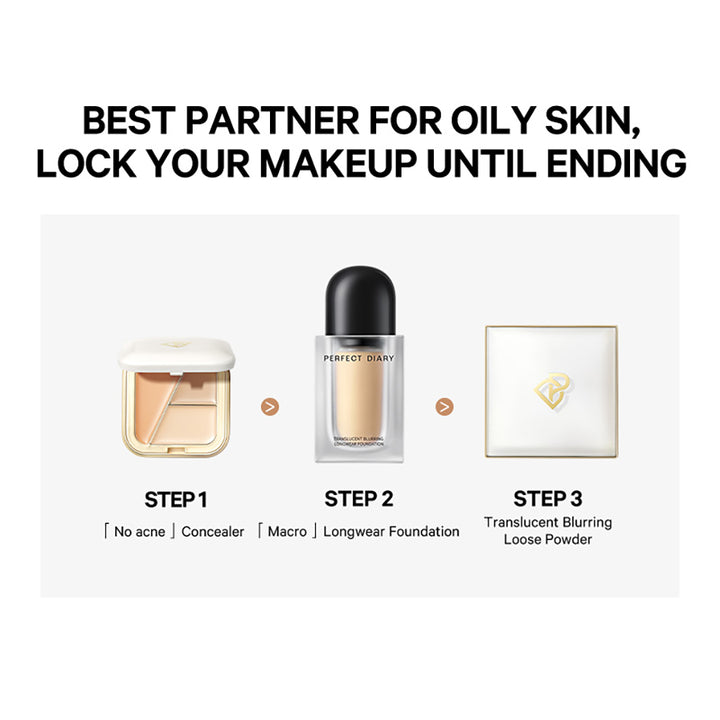 Perfect Diary Translucent Blurring Macro Longwear Flydende Foundation T3466