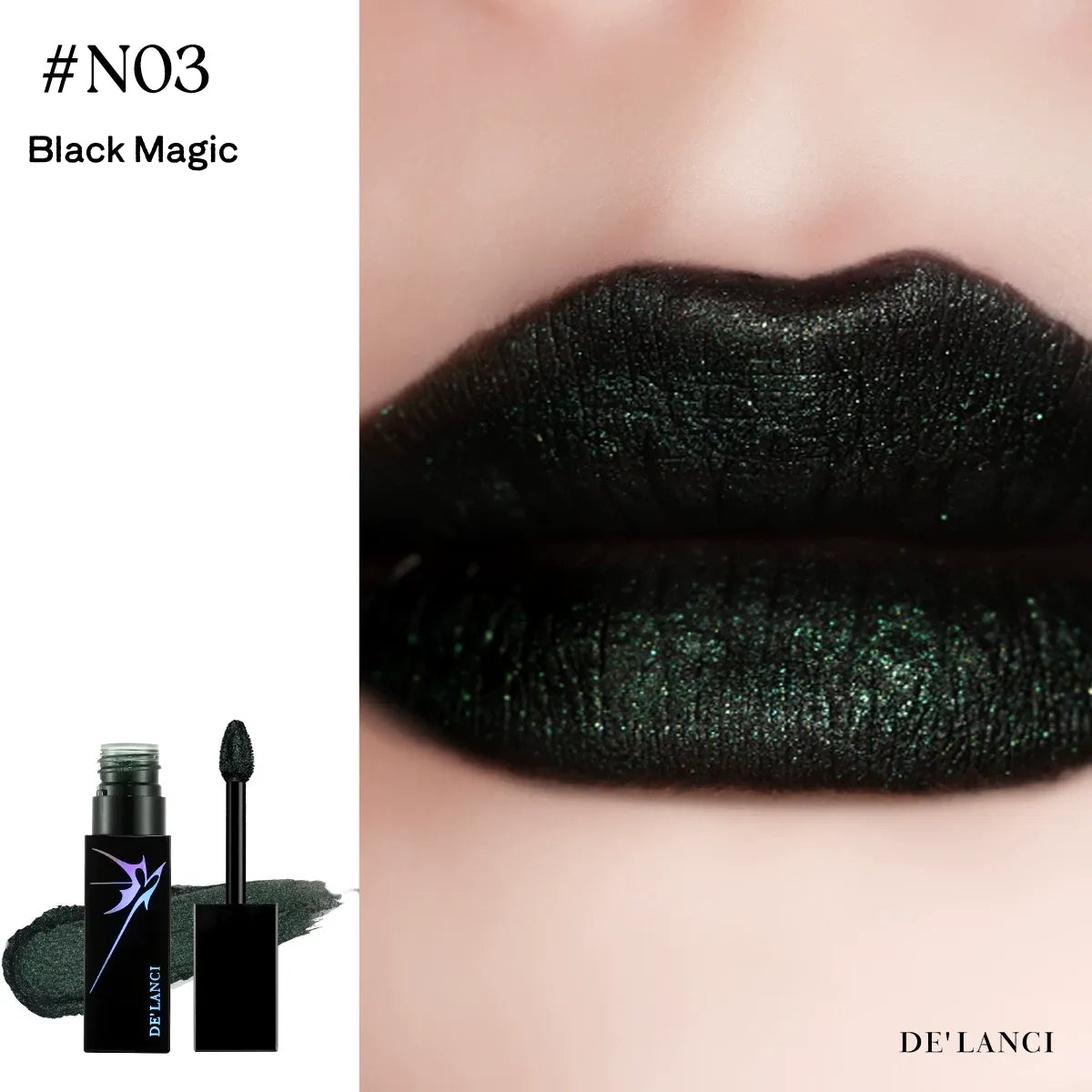 DE'LANCI Otherworldly Gothic Airy Matte & Mirror Lip Gloss T5432