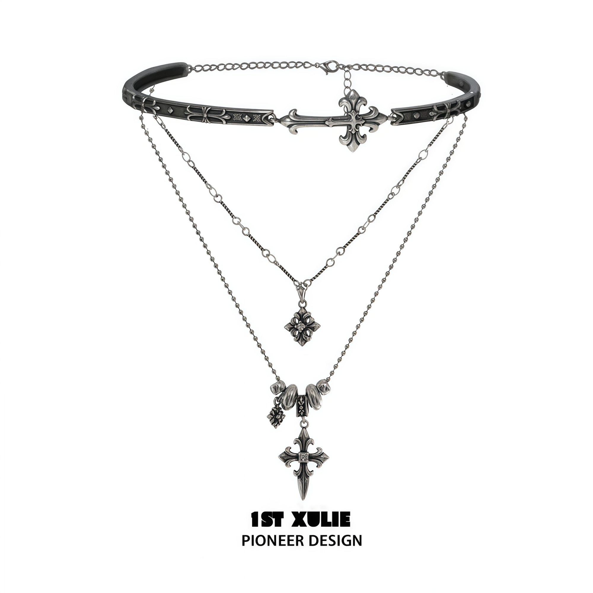 1STXULIE Superior Niche Iris Collection Gothic Choker Necklace T5872