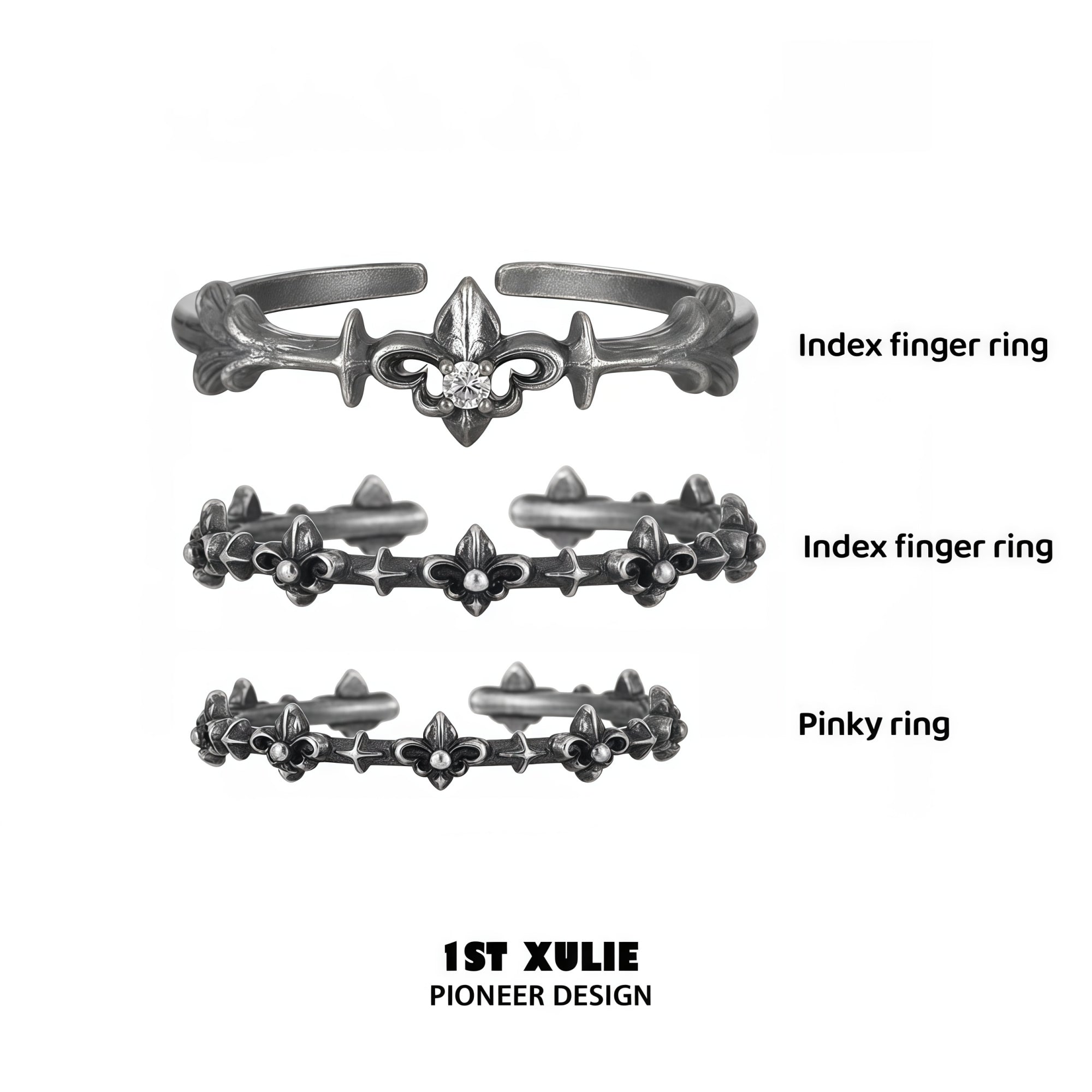 1STXULIE Superior Niche Iris Collection Vintage Ring T5871