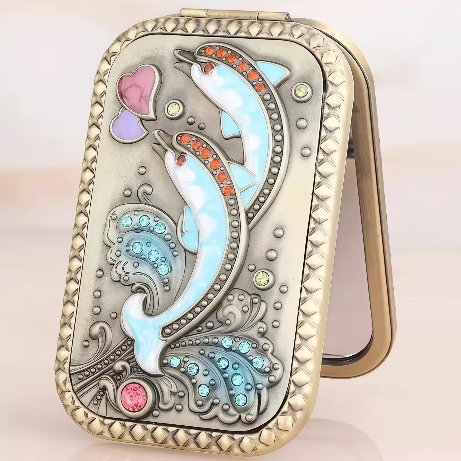 ShangYi European Vintage Rectangular Portable Makeup Mirror T5590