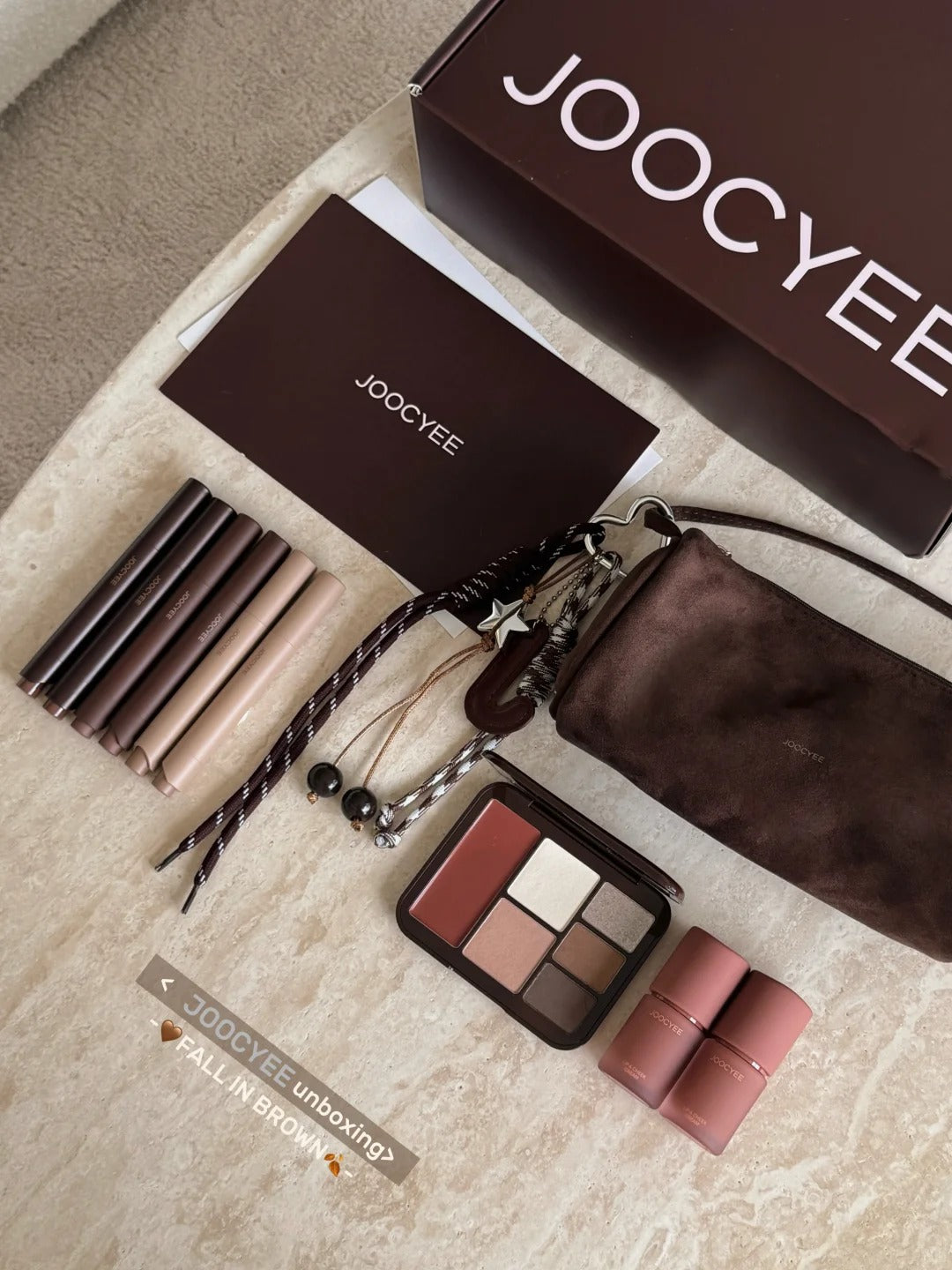 JOOCYEE Fall In Brown Collection Lipstick & Makeup Cream & Eyeshadow T5229