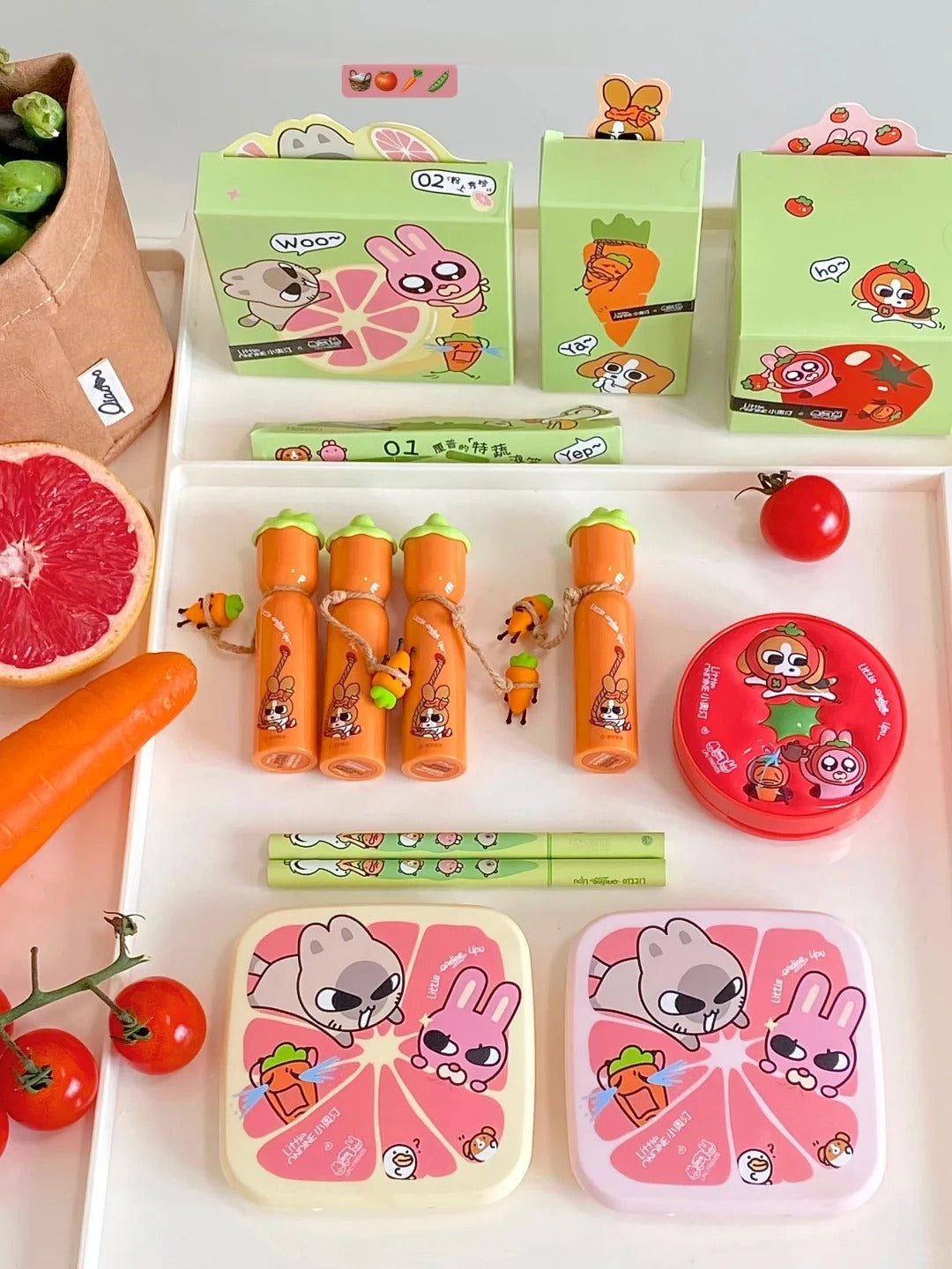 Little Ondine X Lipu Friends Makup Collection Lip Glaze & Foundation & Eyeliner & Makeup Palette T5010