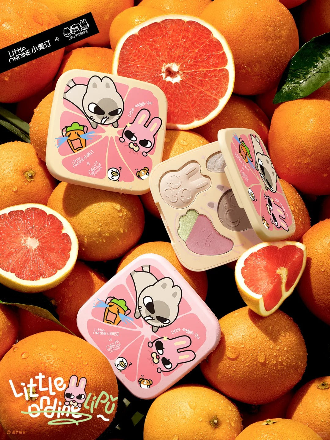 Little Ondine X Lipu Friends Makup Collection Lip Glaze & Foundation & Eyeliner & Makeup Palette T5010