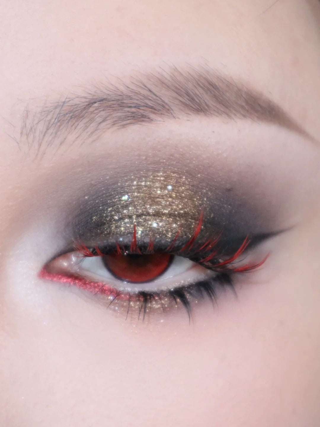 Gaoashes X freya86 Red & Black Gradient False Eyelashes UF21 Red Tooth Rabbit T4164