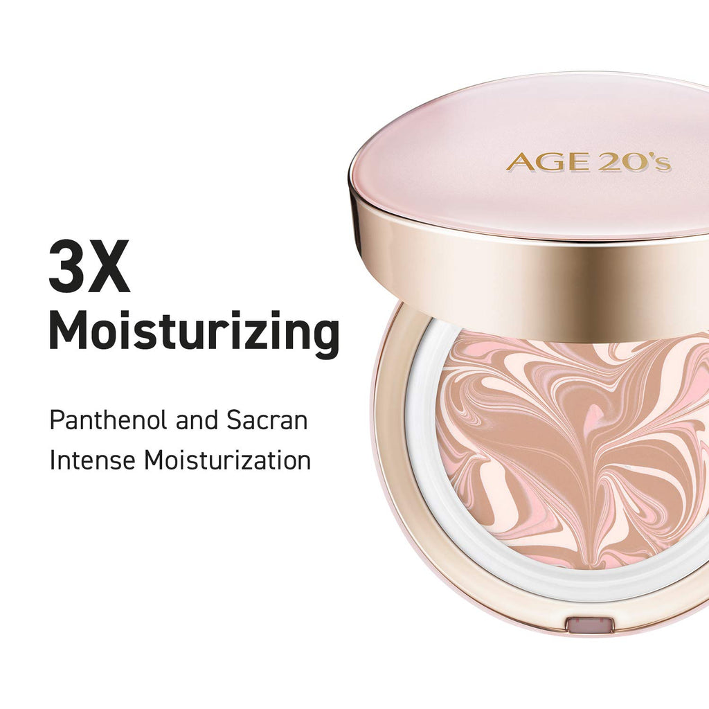 AGE 20's Signature 3-Color Moisturizing Air Cushion Foundation With Refill (Pink) T1969