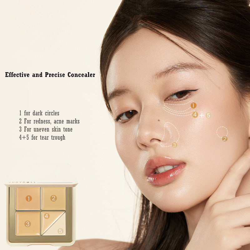 مجموعة خافي العيوب JUDYDOLL Leopard Cat Series بخمسة ألوان لتغطية كاملة T3145