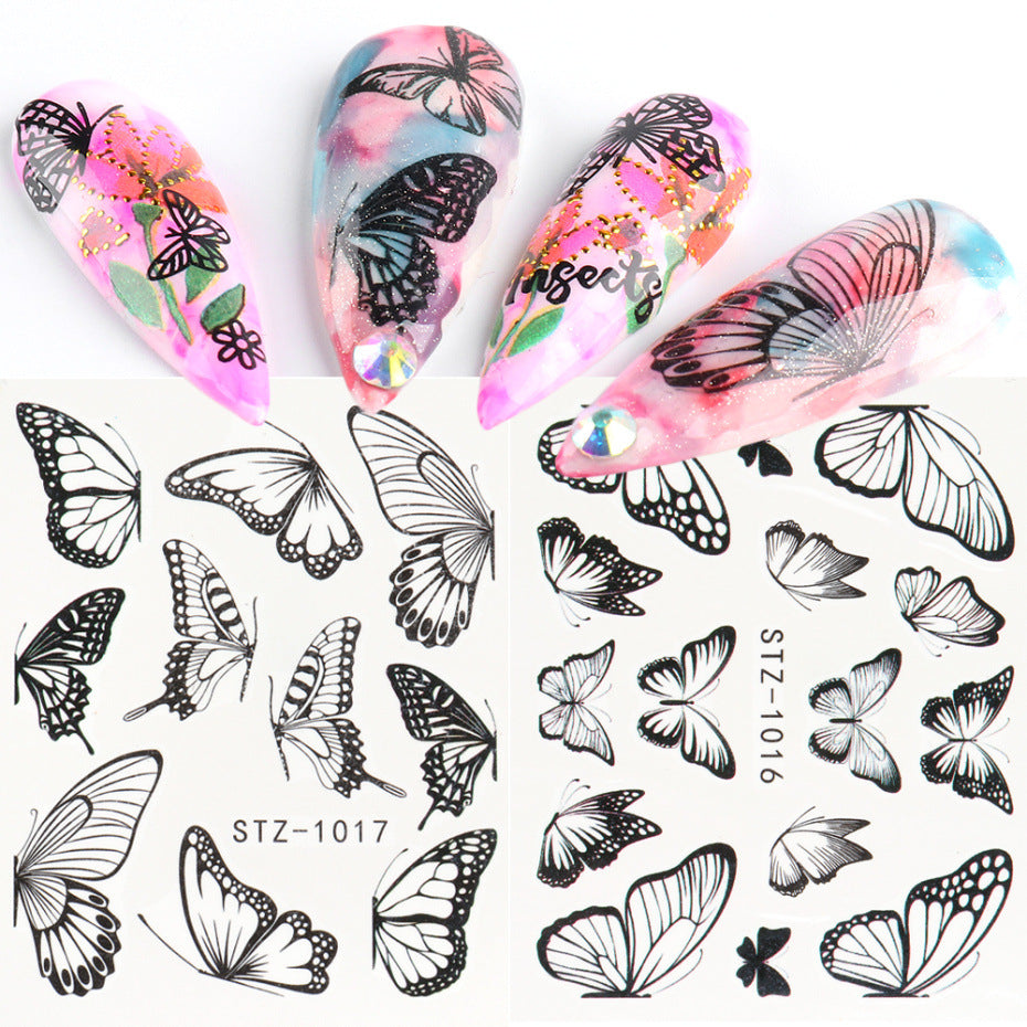 FULL BEAUTY Butterfly Nail Sticker 30 Pcs Set T2716