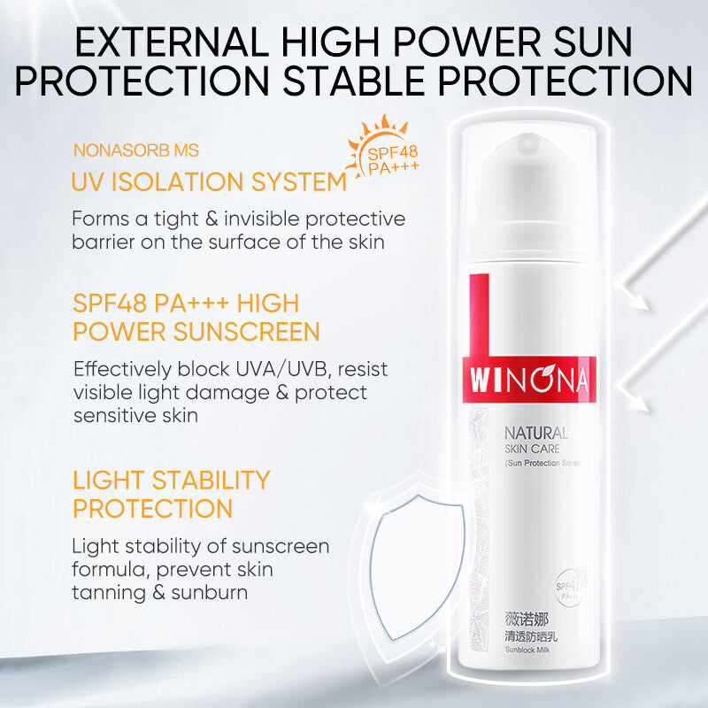 WINONA Sun Protection Series Sunblock Milk Cream SPF48 PA+++ For Sensitive Skin T2199