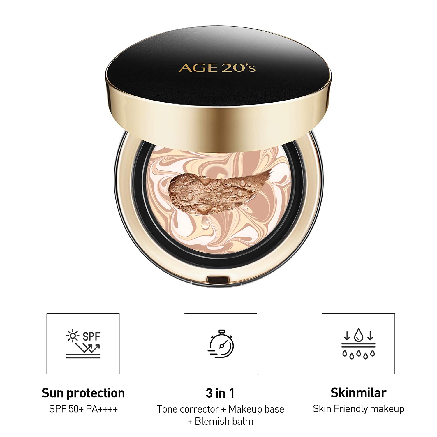 AGE 20's Signature 3-Color Concealer Air Cushion Foundation With Refill (Black Box) T1970