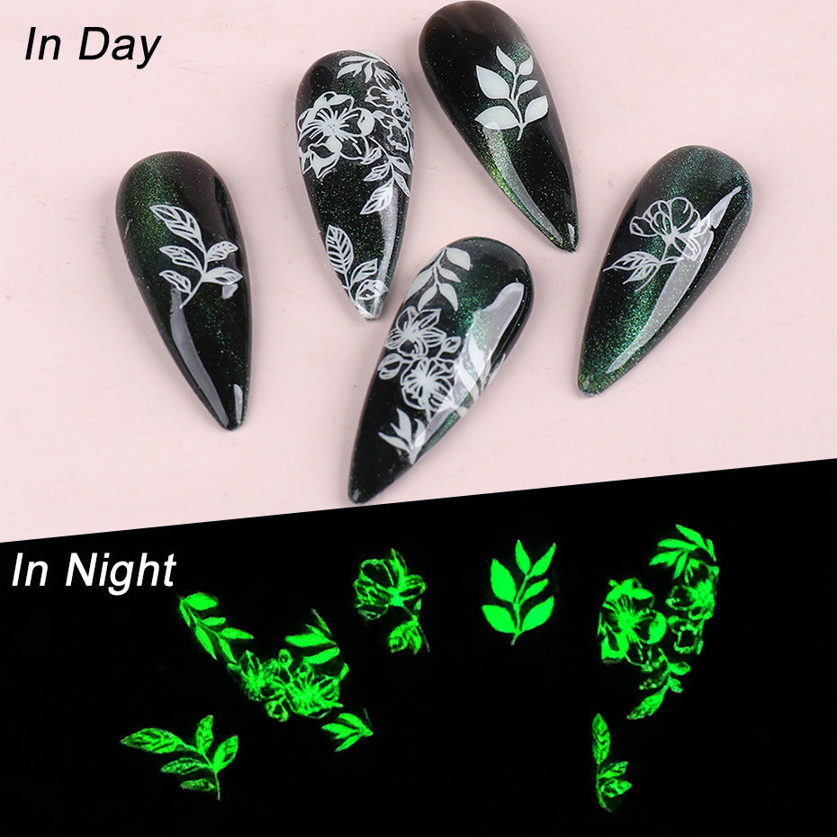 FULL BEAUTY 3D Nail Stickers Luminous Neon 9 Pcs Set T2707