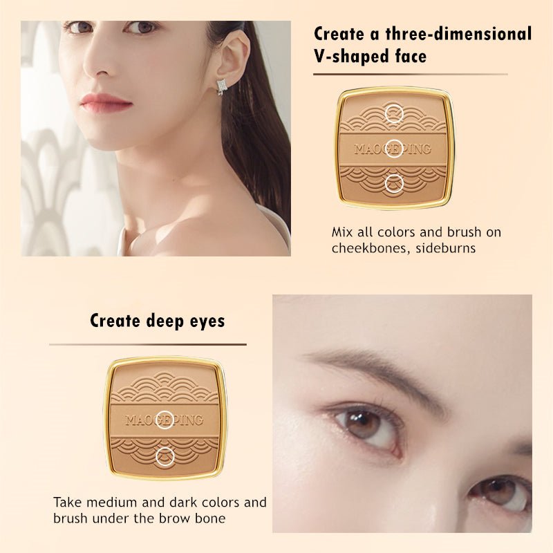 MAOGEPING 3D Light Shadow 3-color Contour Palette T2996