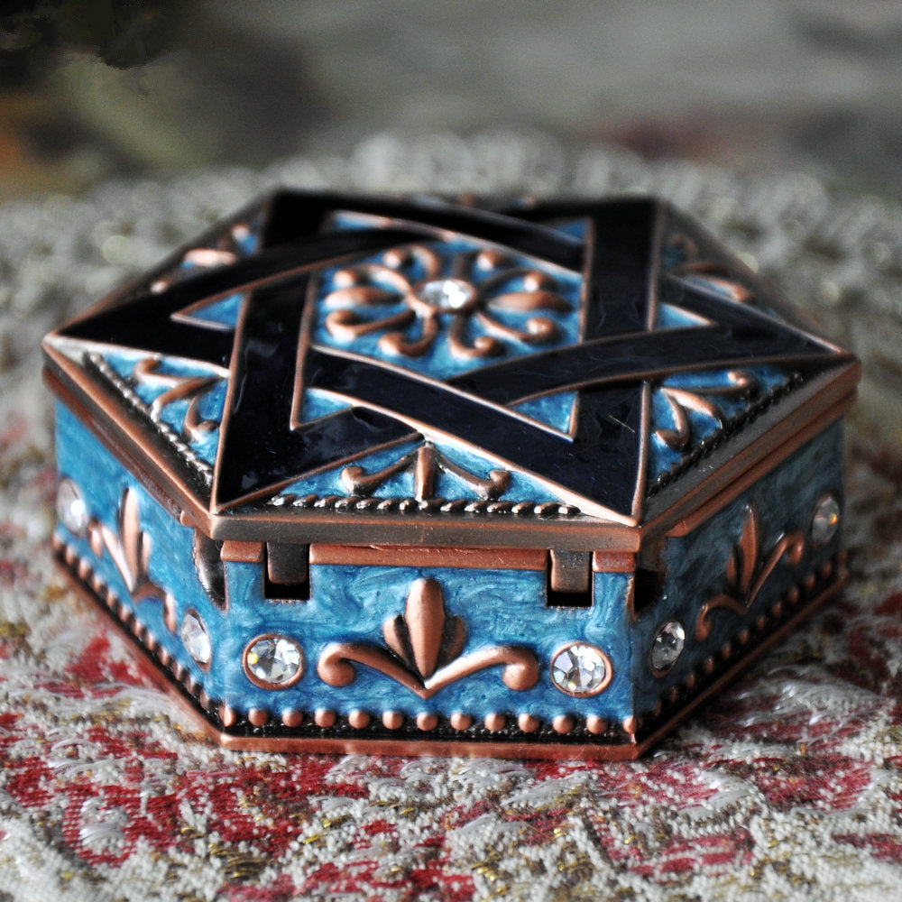 Wasjoye Hexagram Retro European Princess Handmade Jewelry Box T3225
