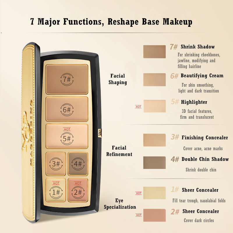 MAOGEPING Light Shadow Contour Highlighter Concealer Palette T3114