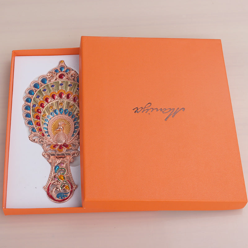 Russian Retro Foldable Handle Mirror + Comb Set T2781