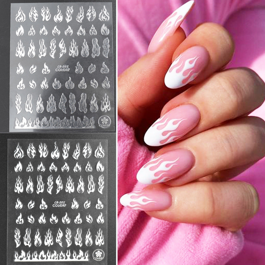 FULL BEAUTY Fire Flame 3D Nail Stickers T2725