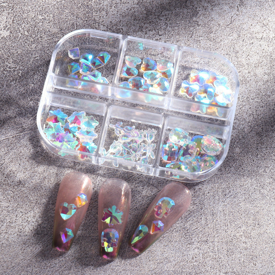 FULL BEAUTY Aurora Crystal Snowflakes Nail Decoration T2739