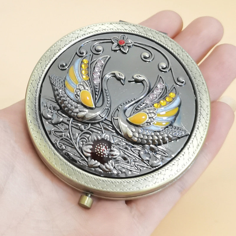 Russian Retro Portable Round Folding Mirror T2782