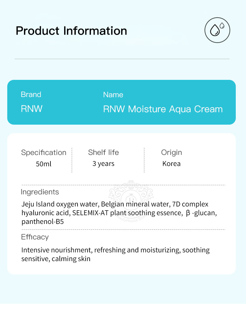 RNW Hyaluronic Acid Excellent Moisture Aqua Face Cream T2539