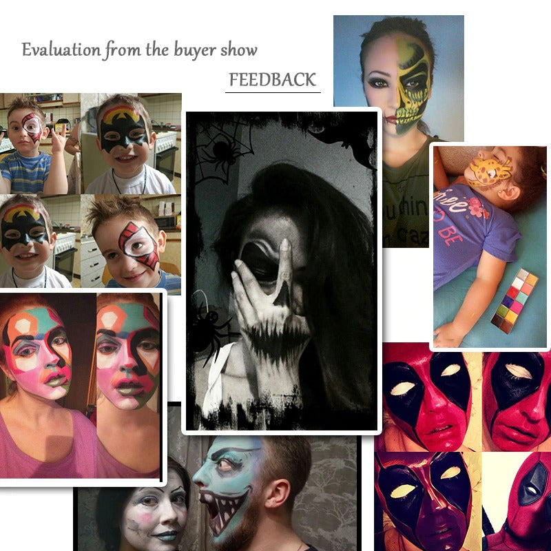 IMAGIC 12 Colors Flash Tattoo Face Body Paint T1911