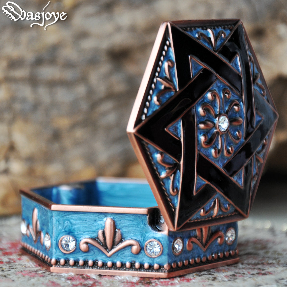 Wasjoye Hexagram Retro European Princess Handmade Jewelry Box T3225