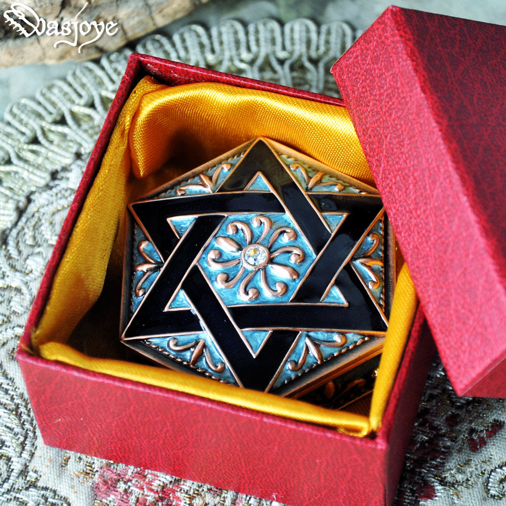 Wasjoye Hexagram Retro European Princess Handmade Jewelry Box T3225
