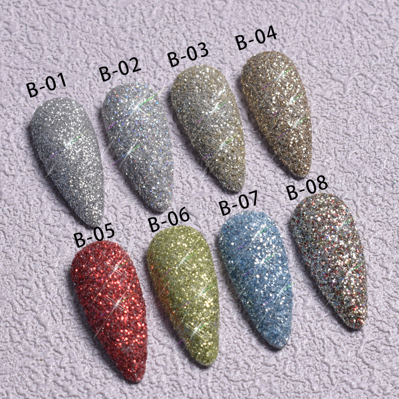 8 Colors Crystal Diamond Glitter Nail Powder T2384