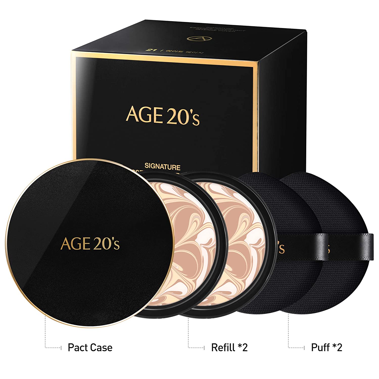 AGE 20's Signature 4-Color Moist Concealer & Oil Control Air Cushion Foundation T3012