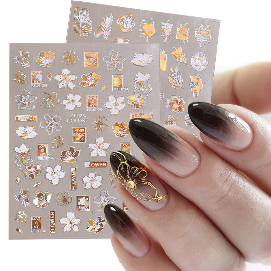 16 Sheet Nail Art Stickers Decals, Luxury Diamond Design 3D Gold  Holographic Nail Self-Adhesive Deca…See more 16 Sheet Nail Art Stickers  Decals