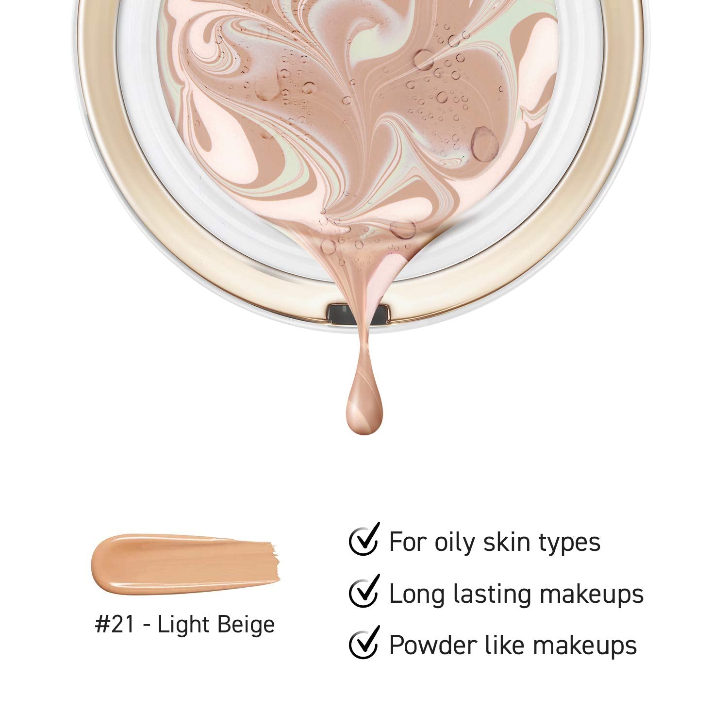 AGE 20's Signature 3-Color Oil Control Air Cushion Foundation With Refill (White Box) T1968