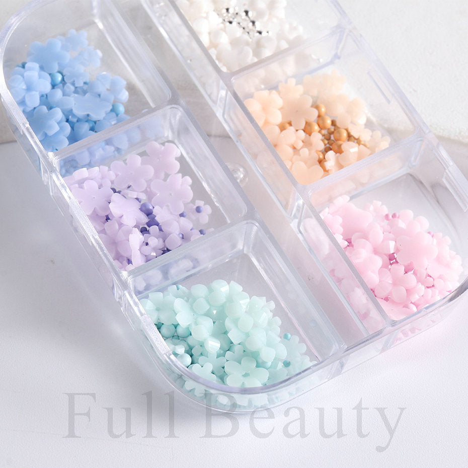 FULL BEAUTY Color-Changed Flower Nail Decoration T2713