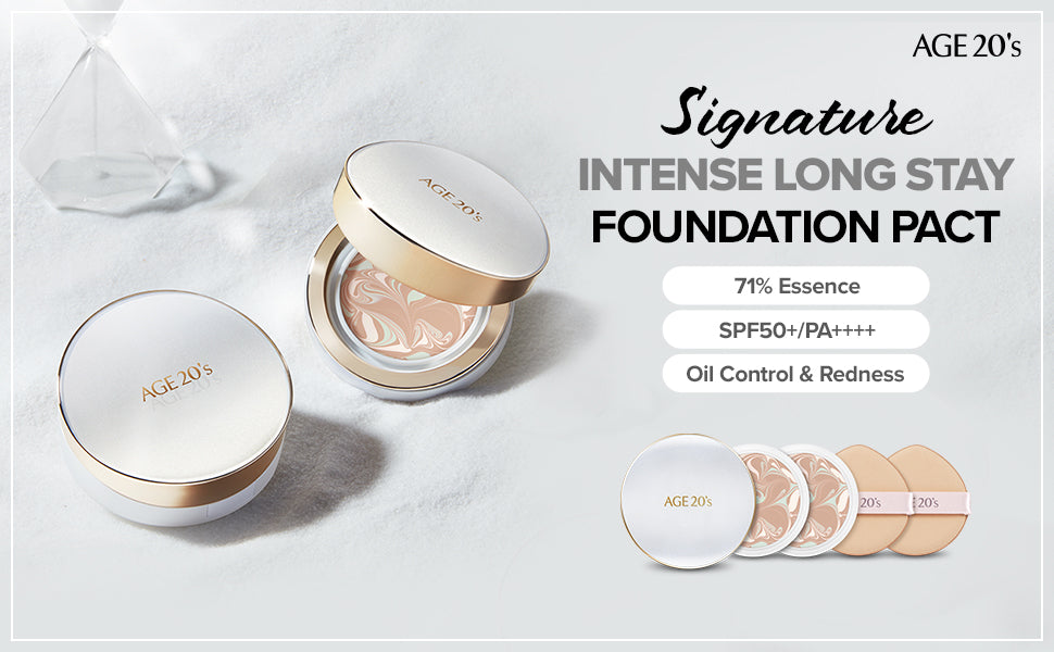 AGE 20's Signature 3-Color Oil Control Air Cushion Foundation With Refill (White Box) T1968