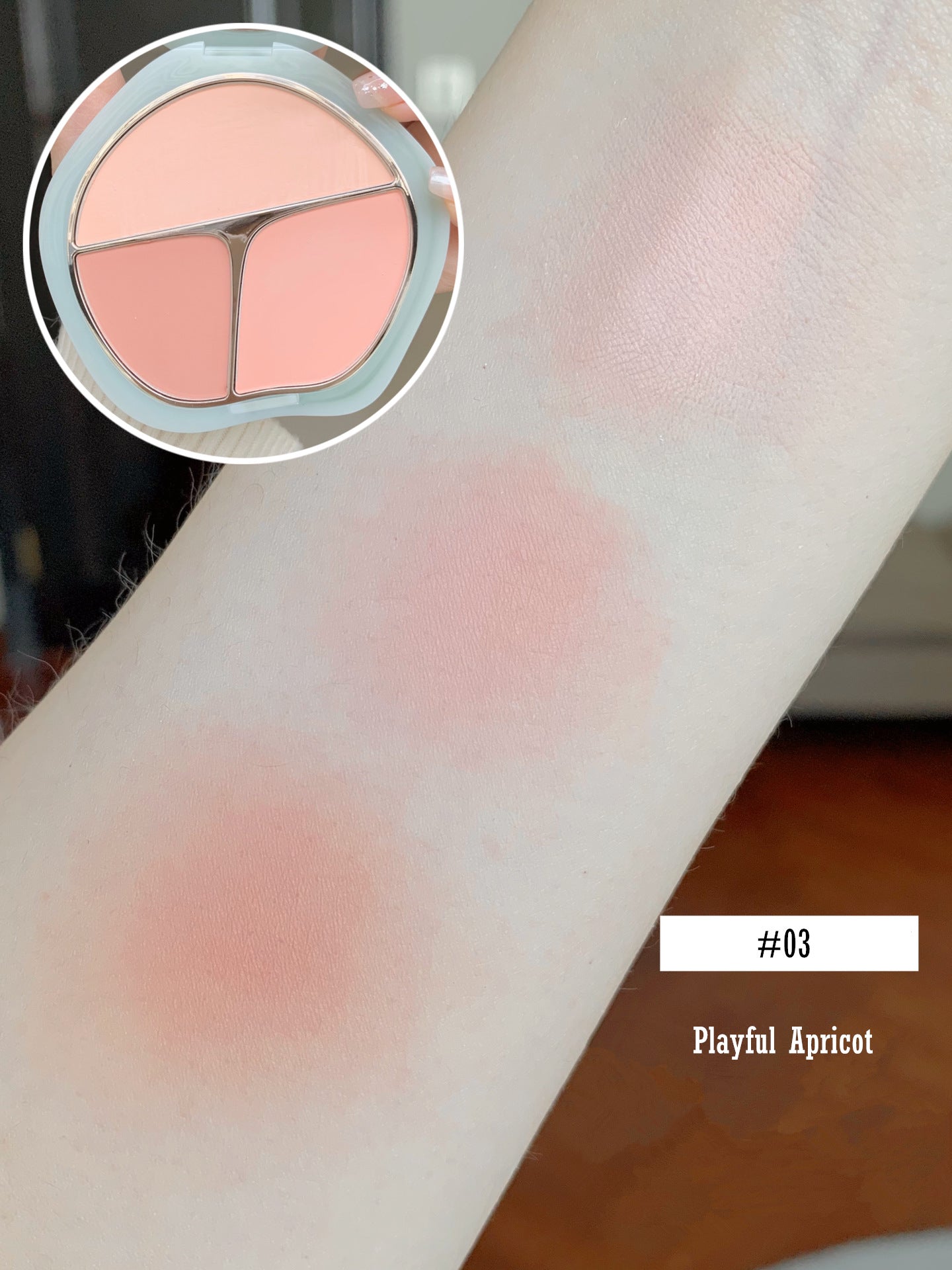 TIMAGE Green Jade Series Tri-Color Matte Blusher Palette T3129