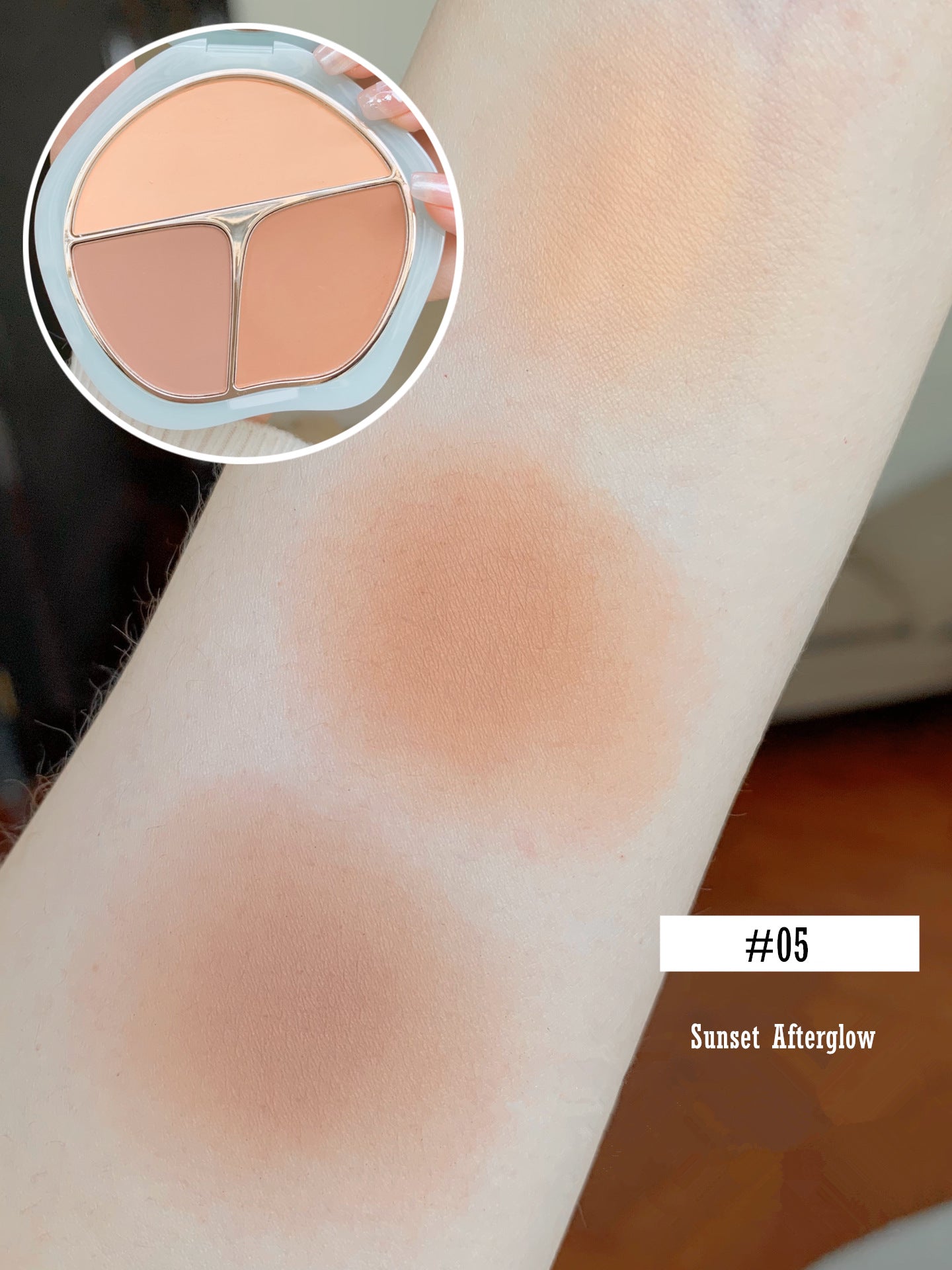 TIMAGE Green Jade Series Tri-Color Matte Blusher Palette T3129