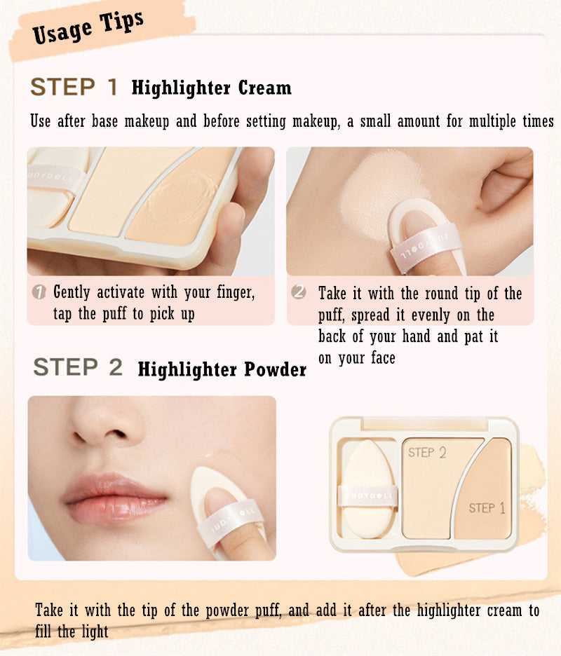 لوحة هايلايتر مطفية ثنائية اللون من جودي دول T3131