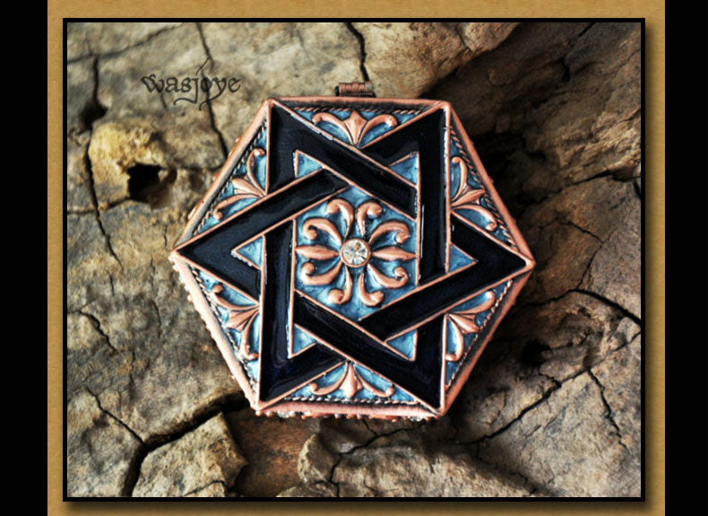 Wasjoye Hexagram Retro European Princess Handmade Jewelry Box T3225