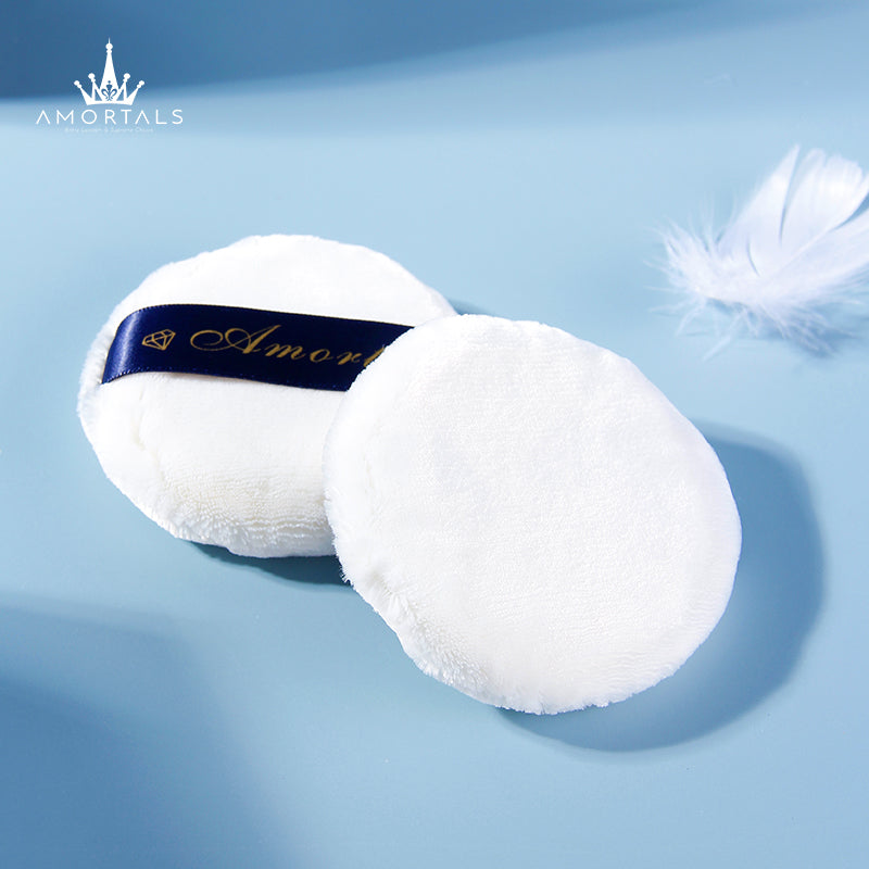 AMORTALS 2 Pcs Velvet Nude Skin Loose Powder Puff Set T2534