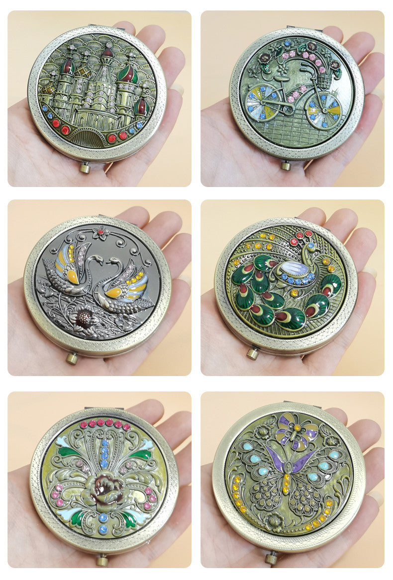 Russian Retro Portable Round Folding Mirror T2782