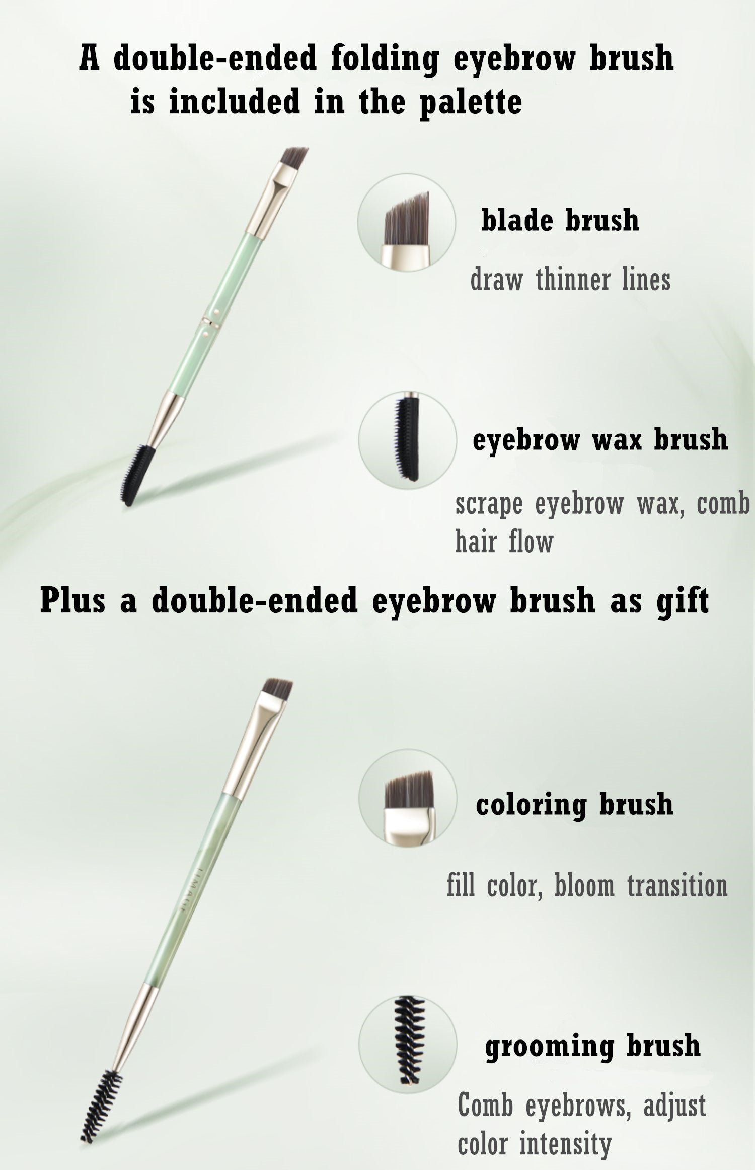 TIMAGE Green Jade Series Multi-Use Eyebrow Makeup Palette T3140