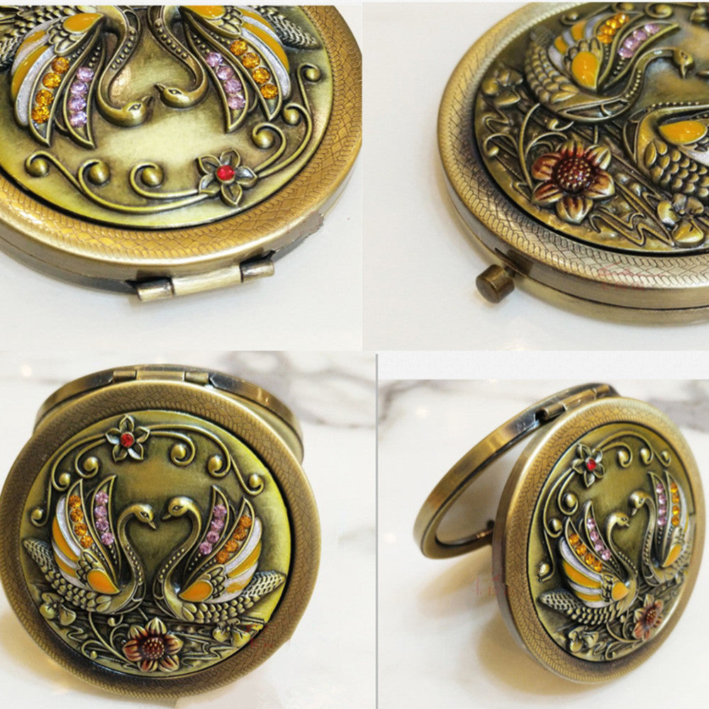 Russian Retro Portable Round Folding Mirror T2782