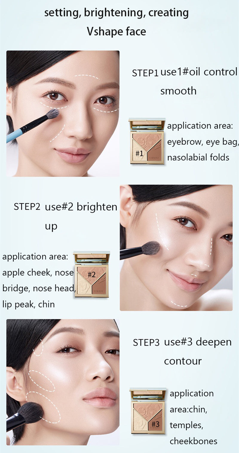 TIMAGE Matte & Shimmer Highlighter Contour Palette (3.0) T2912