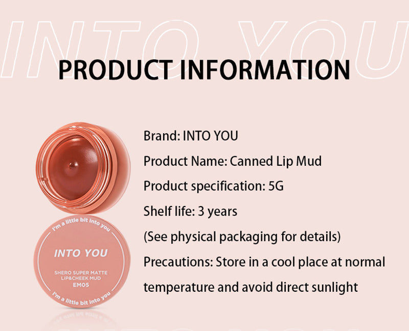 INTO YOU Mousse Texture Canned Velvet Matte Lip Mud T3069