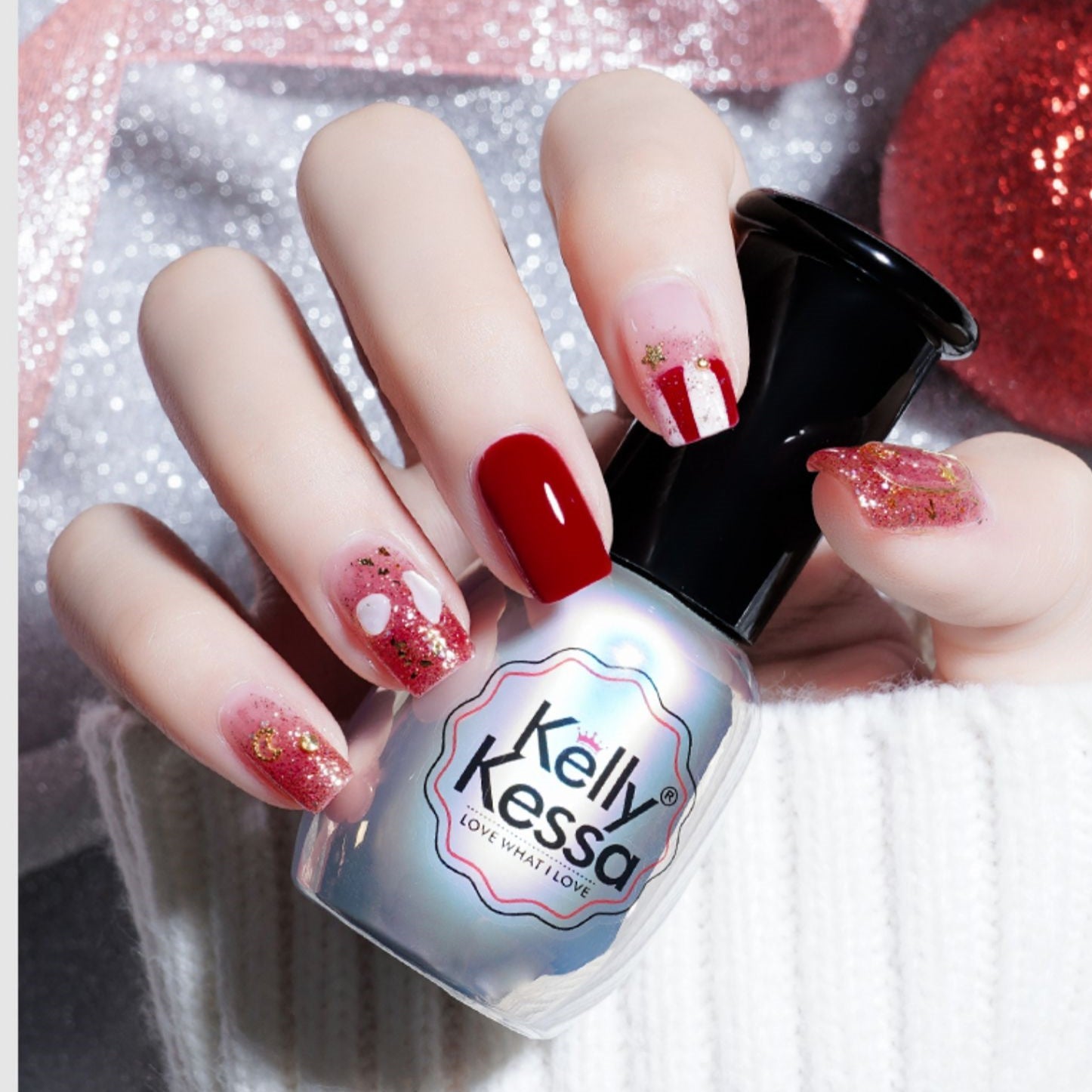 KellyKessa 15ml Professional Super Shiny Colorful Sequins Gel Polish T3170