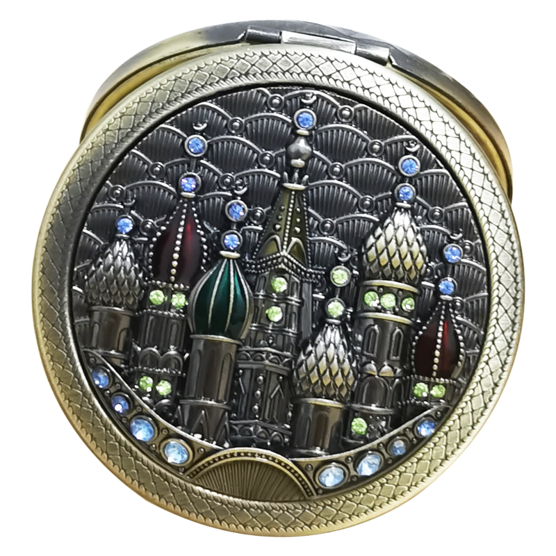 Russian Retro Portable Round Folding Mirror T2782